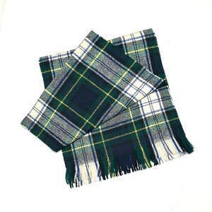 Men’s Scotland Tartan Plaid Wool Scarf Gordon Dress Pattern Green Plaid White